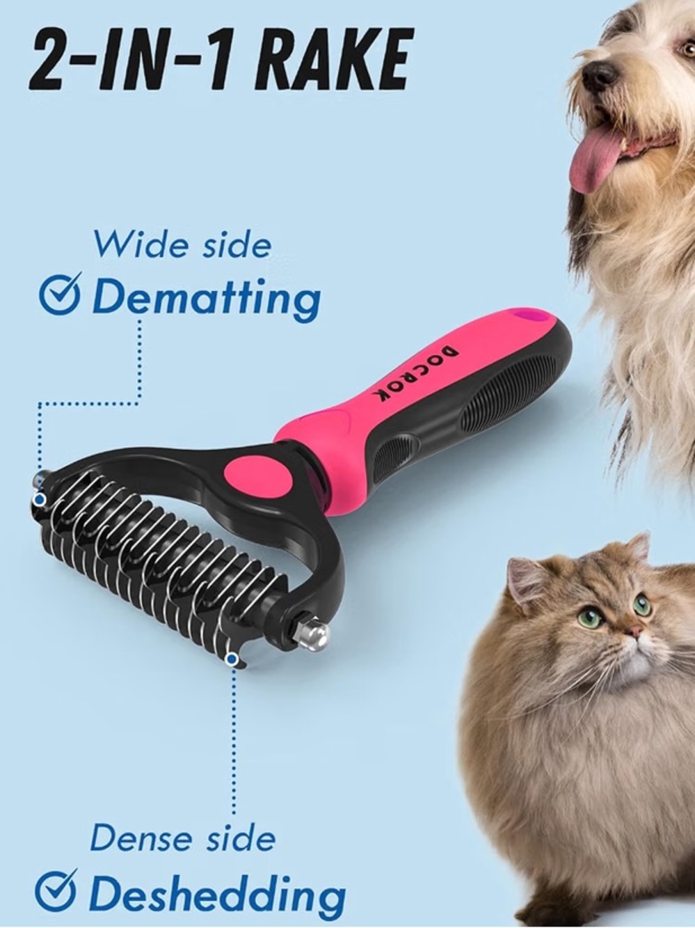 New Pet Grooming Dematting and Deshedding Brush
